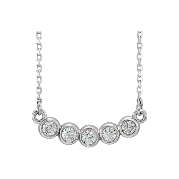 14K White Gold 1/3 CTW Lab-Grown Diamond Bar 16-18" Necklace