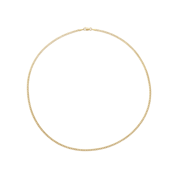 14K Yellow Gold 2.35 mm Curb 18" Chain