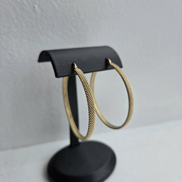 Woven Armor: Hoop Earring 18KT Gold Bonded Over Silver 45mm