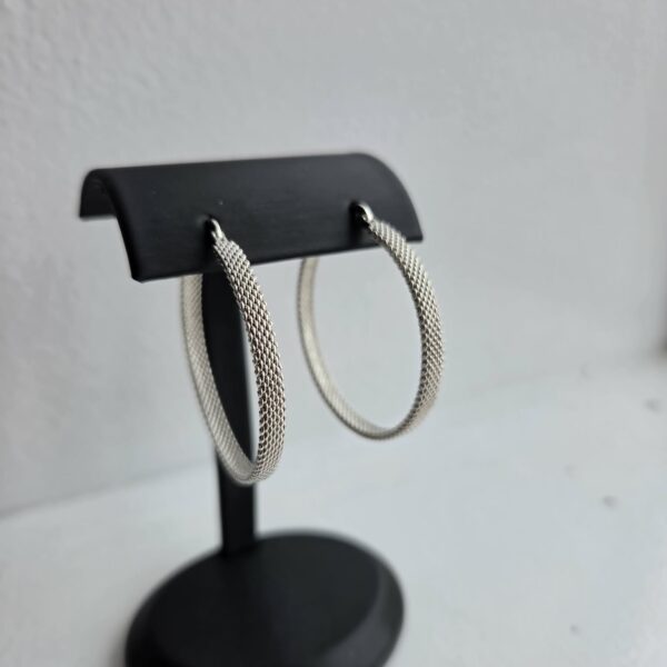 Woven Armor: Hoop Earring Silver-38 mm