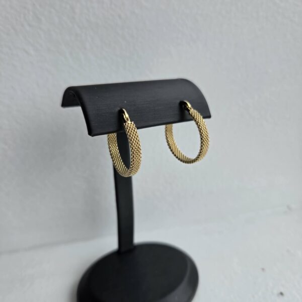 Woven Armor: Hoop Earring 18 KT Gold Bonded Over Silver 23mm