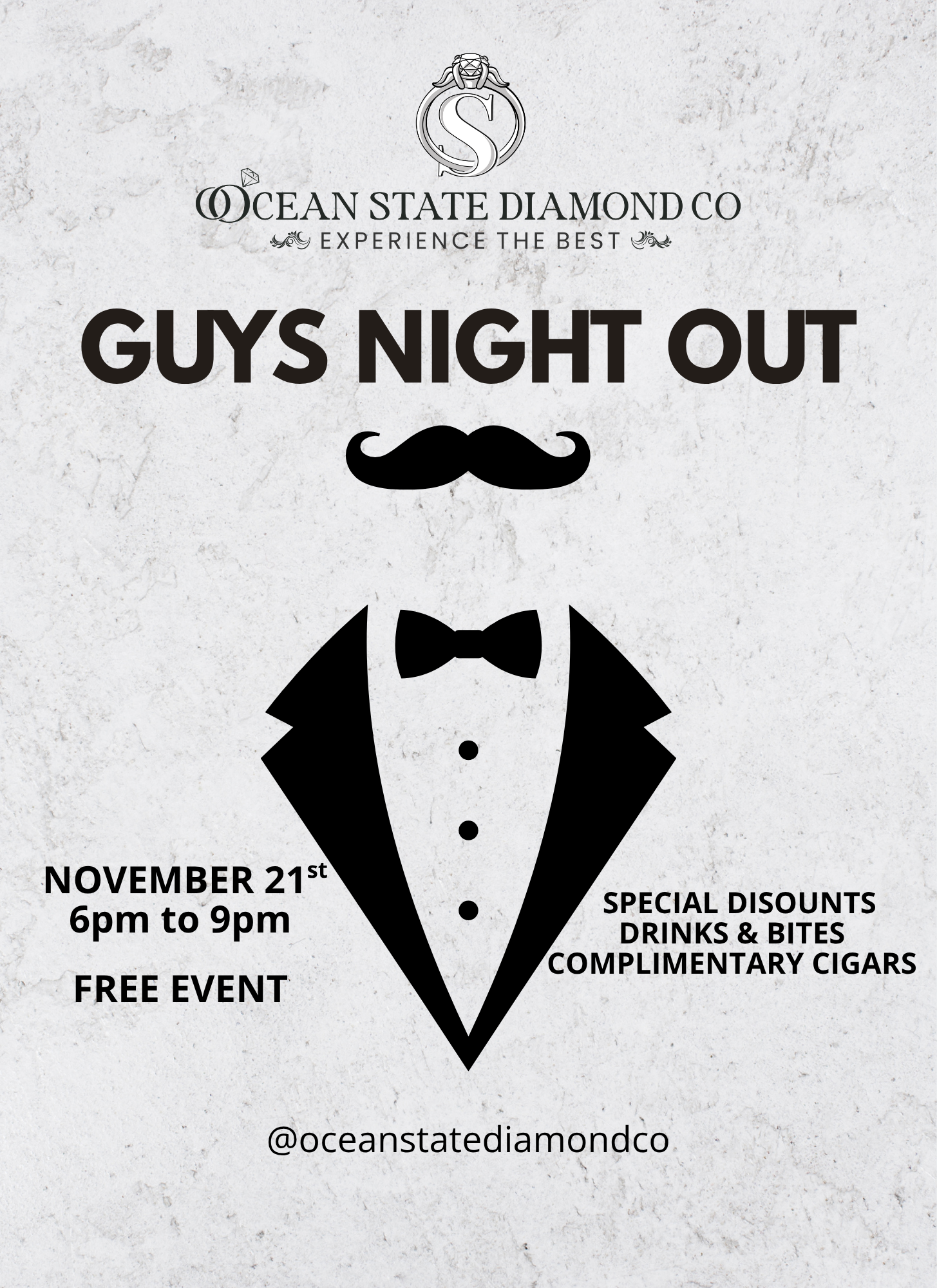Guys Night Out at Ocean State Diamond Co., November 21, 2026